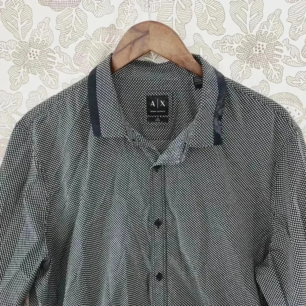 💥   Slim Ajustee Pattern Button down Long sleeve  Men's Dress Shirt - Picture 3 of 8